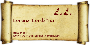 Lorenz Loréna névjegykártya